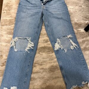 We The Free Light Blue Distressed Boyfriend Jeans